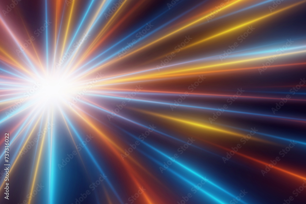 Futuristic high-speed traffic with rays of light and neon lines. Abstract shimmering background.