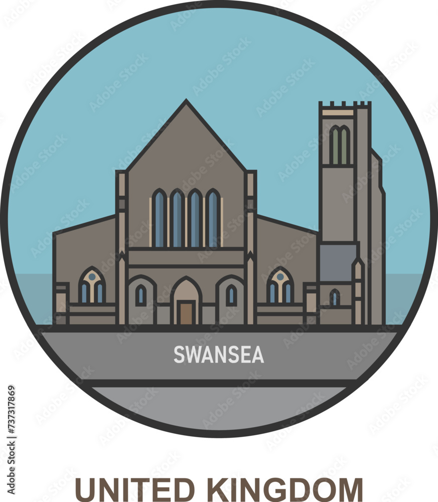 Swansea. Cities and towns in United Kingdom