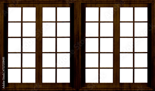 Frames of a window  template mockup  white door