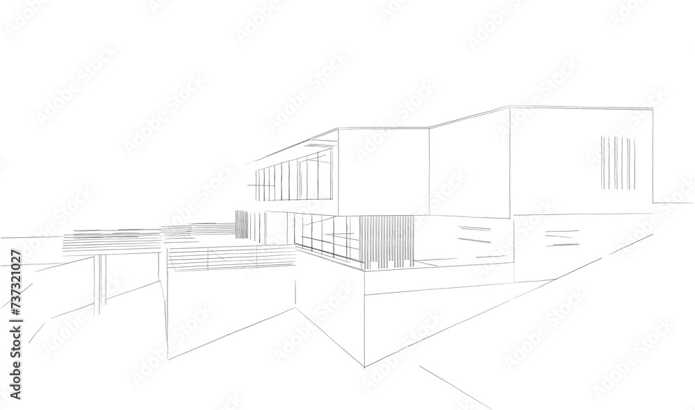 Fototapeta premium sketch of building