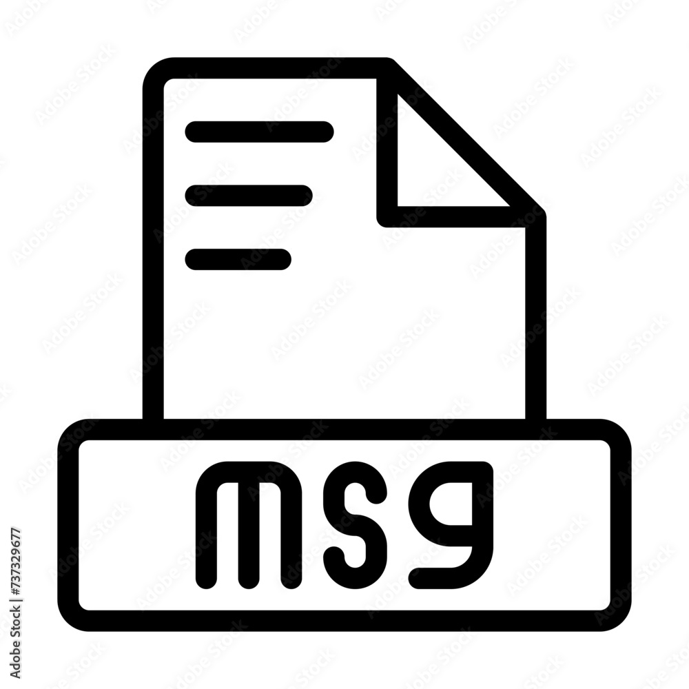 Msg File Icon. Outline file extension. icons file format symbols. Vector illustration. can be used for website interfaces, mobile applications and software Msg File Icon. Outline file extension. icons file format symbols. Vector illustration. can be used for website interfaces, mobile applications and software