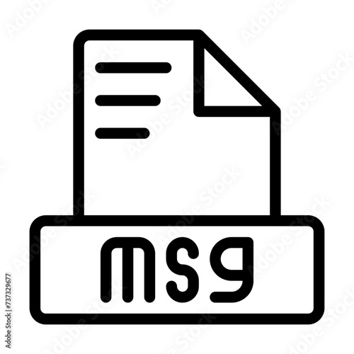 Msg File Icon. Outline file extension. icons file format symbols. Vector illustration. can be used for website interfaces, mobile applications and software