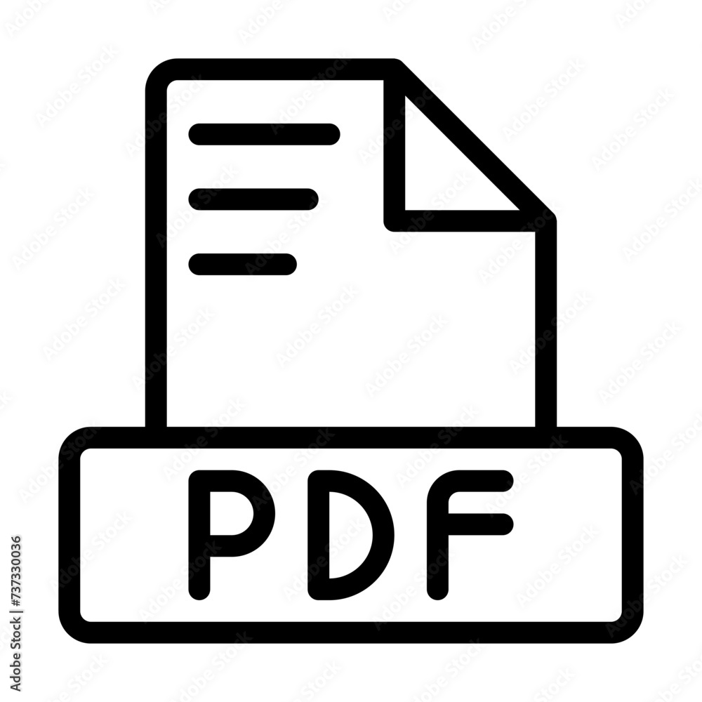 Pdf file icon solid style design. Document text file symbol, vector illustration. Pdf file icon solid style design. Document text file symbol, vector illustration.