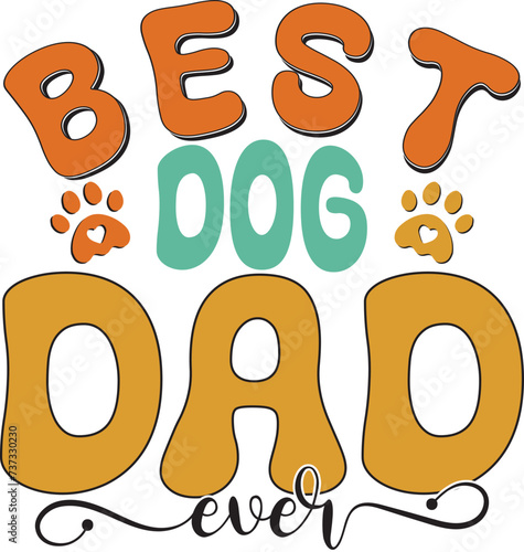 Retro Father's Day Sublimation Design. Groovy Bold Colorful Typography on White Background for ready to print on T-shirts, mugs, bags, pillows and more.