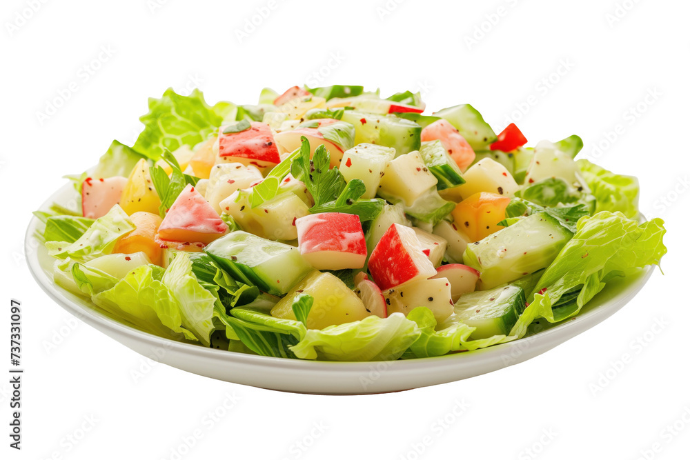 Fresh Waldorf salad isolated on white Fresh Waldorf salad isolated on white