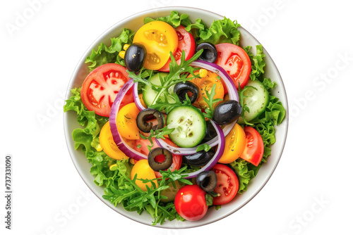 Salade Nicoise top view isolated