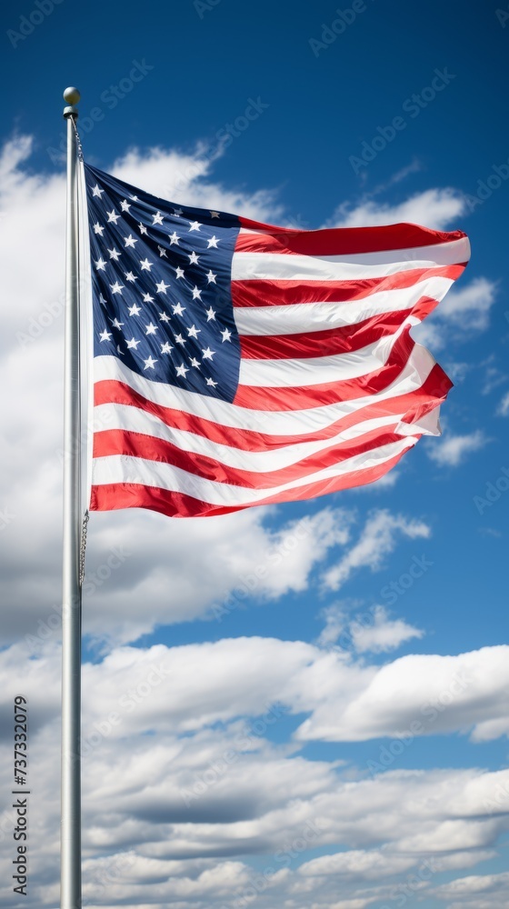 Obraz premium American flag waving in the wind