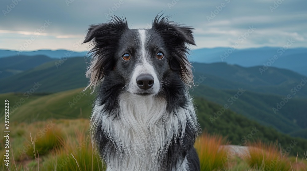 A Border Collie in the Mountains