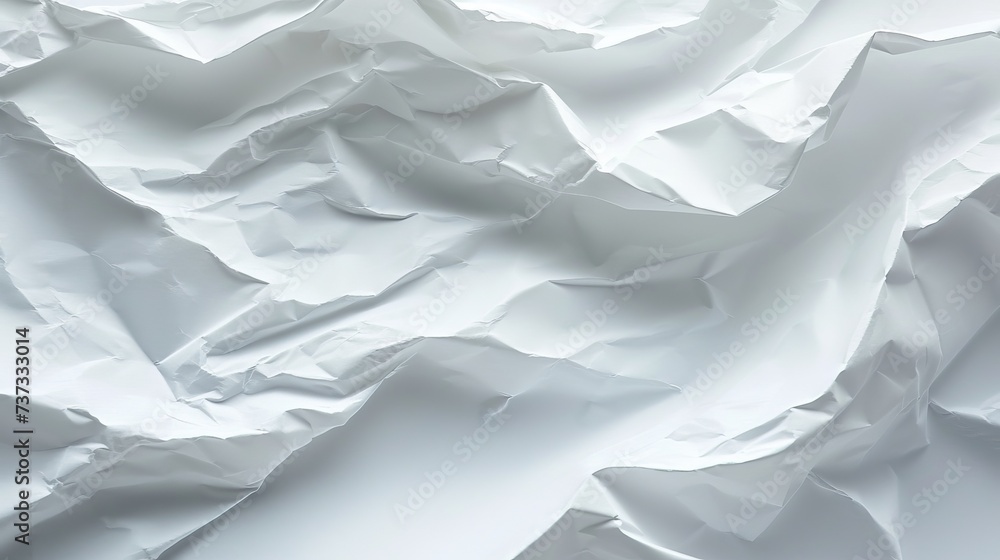 Fototapeta premium White crumpled paper texture background