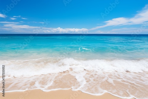 The beach is beautiful and peaceful  with turquoise water and white sand