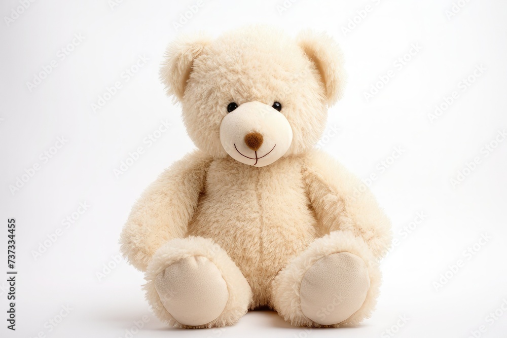 Fluffy teddy bear isolated on white background