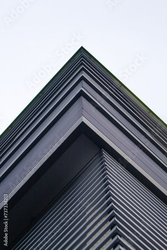 modern building details geometric and abstract architectural concepts with low angle.