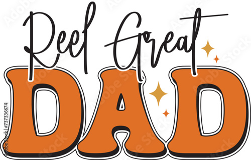 Retro Father's Day Sublimation Design. Groovy Bold Colorful Typography on White Background for ready to print on T-shirts, mugs, bags, pillows and more.