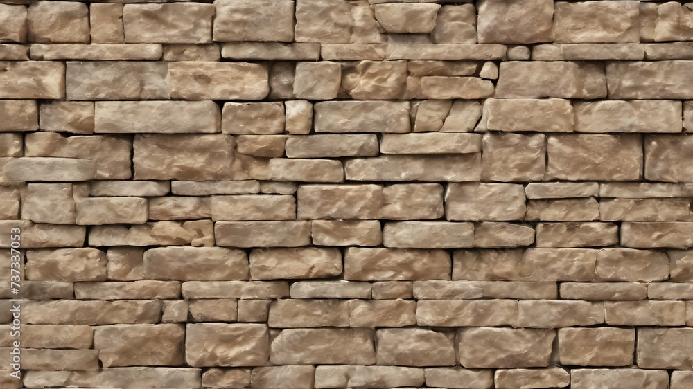 Stone wall brick texture. Seamless pattern. Background of the Sandstone facade.