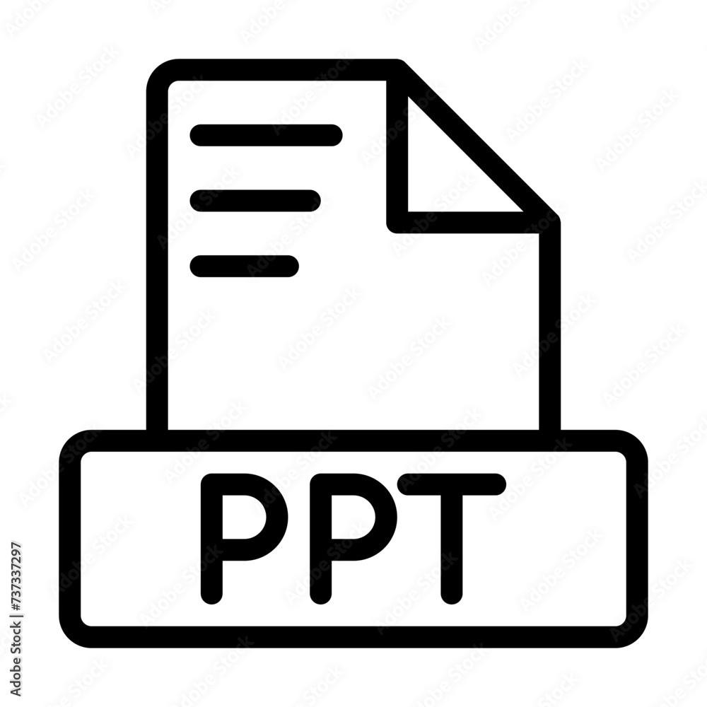 PPT File Icon. Outline file extension. icons file extension symbols. Vector illustration. can be used for website interfaces, mobile applications and software PPT File Icon. Outline file extension. icons file extension symbols. Vector illustration. can be used for website interfaces, mobile applications and software