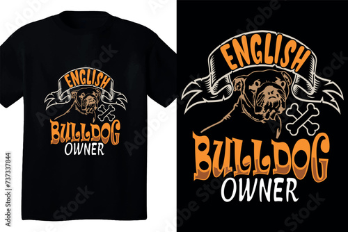 English bulldog woner t shirt design photo