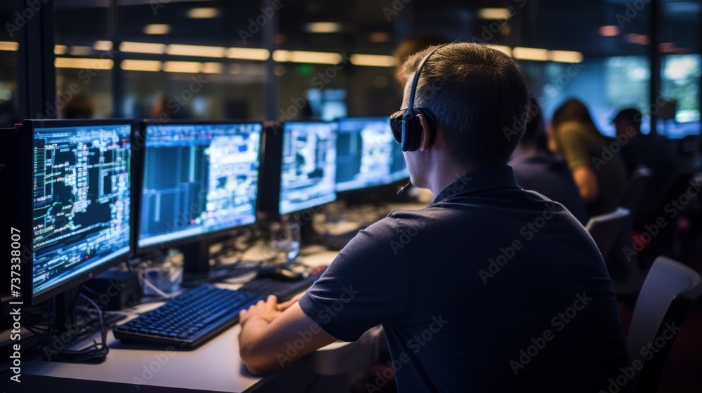 IT professionals work in peace and quiet and develop their programming skills IT professionals work in peace and quiet and develop their programming skills
