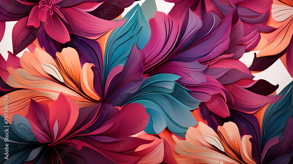  3d Floral pattern, Abstract floral texture background