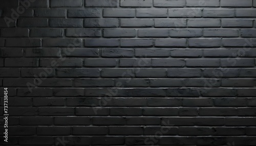Pattern texture of a wall made of smooth black brick. Decor and design
