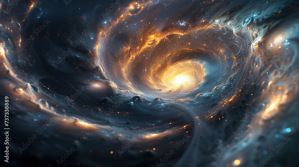galactic sproul, cosmic vortex - obrazy, fototapety, plakaty 