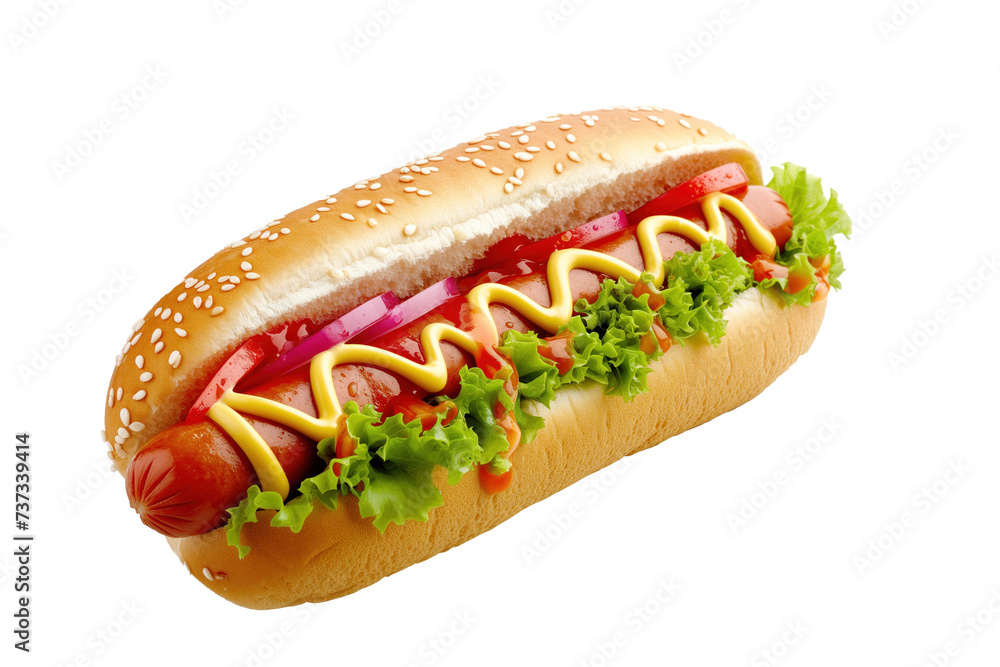 Classic hot dog with condiments Classic hot dog with condiments