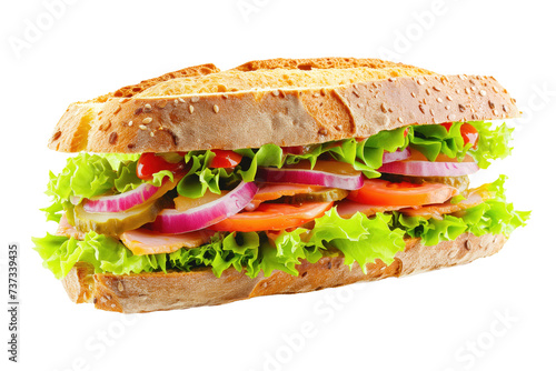 Fresh deli sandwich on baguette