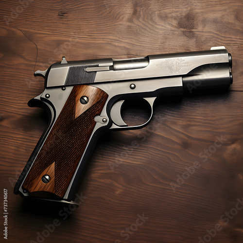 Vintage Mastery - John Browning's FN Model 1903 Semi-Automatic Pistol in Detailed Portrait