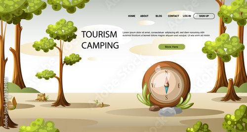 Tourism vacation camping hiking website web page