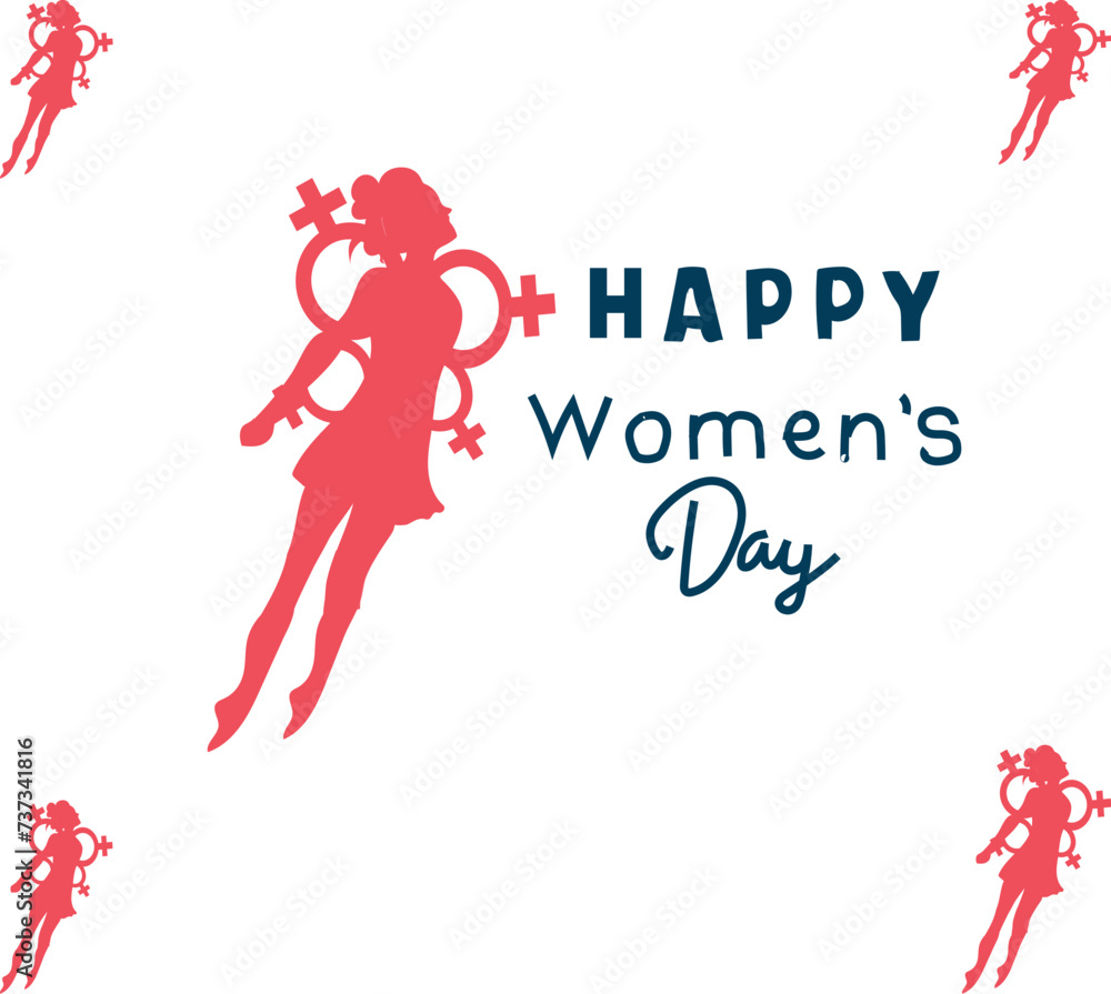 Obraz premium HAPPY WOMANS DAY is celebrated every year on 8 march. 