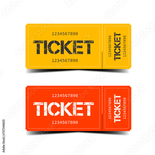 First class tickets in beautifully styled yellow and red colors