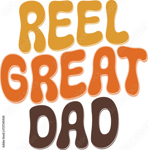 Retro Father's Day Sublimation Design. Groovy Bold Colorful Typography on White Background for ready to print on T-shirts, mugs, bags, pillows and more.