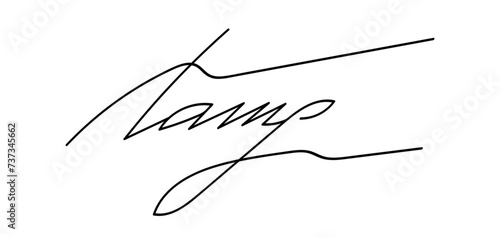 Autograph fictitious handwritten signature. A fake scribbled signature for documents  business certificates  letters  or contracts with handwritten lettering isolated on the transparent background.