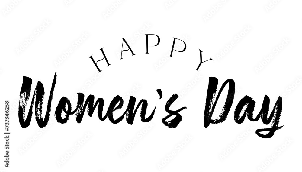 Happy Women's day hand drawn lettering vector illustration. Happy Women's day hand drawn lettering vector illustration.