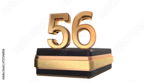  gold 3d number 56 photo