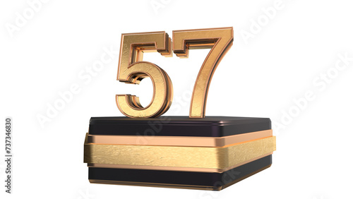  gold 3d number 57 photo