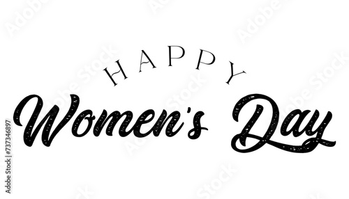 Happy Women s day hand drawn lettering vector illustration.