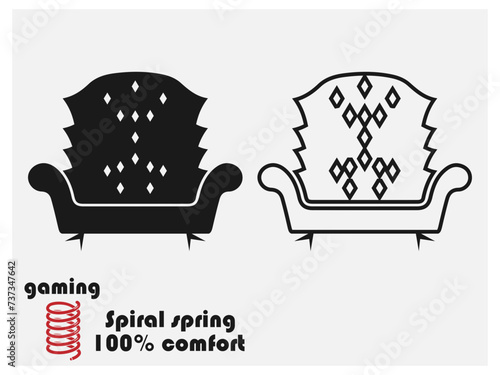 Sofa icon set. sofa icon illustration,Simple set of sofa icons in trendy line style,Soulico icons - Home Interior,Retro sofa line icon. Living room furniture.