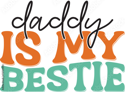 Retro Father's Day Sublimation Design. Groovy Bold Colorful Typography on White Background for ready to print on T-shirts, mugs, bags, pillows and more.