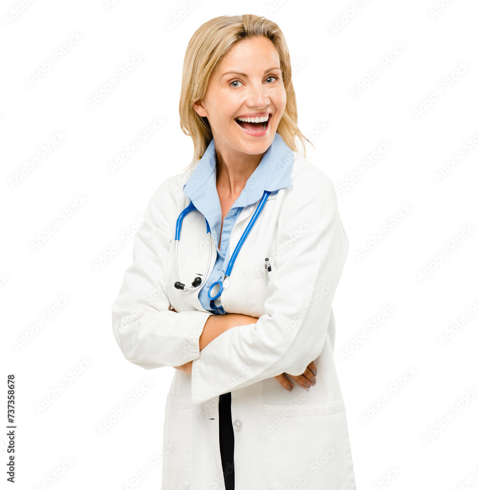 Mature woman, doctor and arms crossed in portrait, happy in healthcare with pride and expert for medical advice. Professional, cardiovascular surgeon with smile and help for health and medicine Mature woman, doctor and arms crossed in portrait, happy in healthcare with pride and expert for medical advice. Professional, cardiovascular surgeon with smile and help for health and medicine
