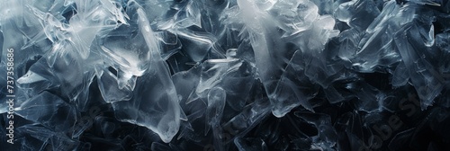 Abstract Piece of Ice Sculpture Art in the Style of Dark Compositions - Ice Aerial View Close Up Wrapped Experimental Formations Background created with Generative AI Technology 