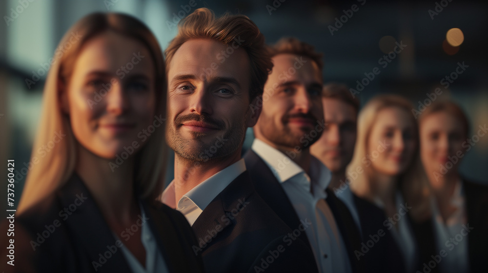Confident Business Team in Formal Attire Smiling at Camera, group of business people at office Confident Business Team in Formal Attire Smiling at Camera, group of business people at office