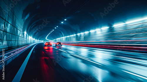 Dynamic Movement Through an Illuminated Tunnel: A Perspective on Speed and Modern Transportation