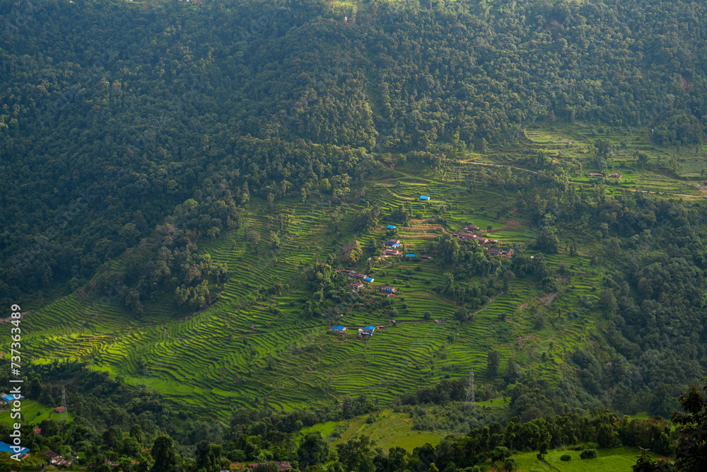 views of dhampu,s village, nepal