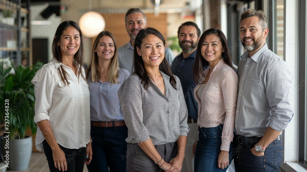Fototapeta premium groupe des dirigeants avec collaborateurs et collaboratrices de l'entreprise dans toute sa diversité et la variété de ses profils