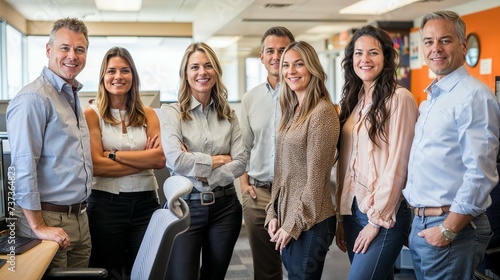 groupe des dirigeants avec collaborateurs et collaboratrices de l'entreprise dans toute sa diversité et la variété de ses profils photo