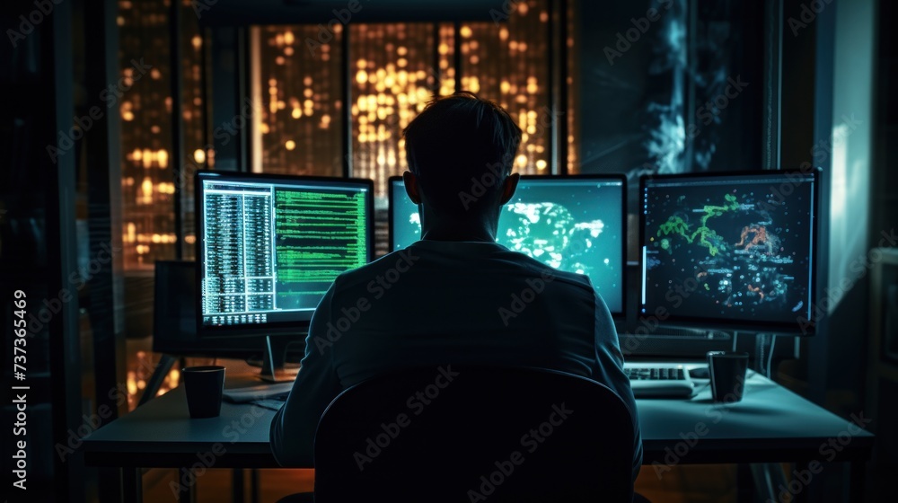 IT professionals work in peace and quiet and develop their programming skills IT professionals work in peace and quiet and develop their programming skills