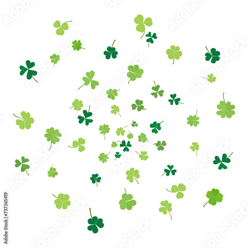 Fun explosion green clover leaf with happy Saint Patrick s Day