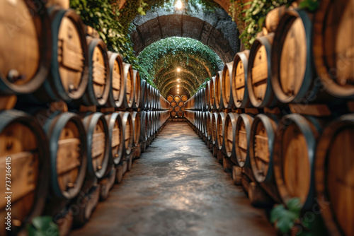 Barricas de vino en antigua Bodega Francesa