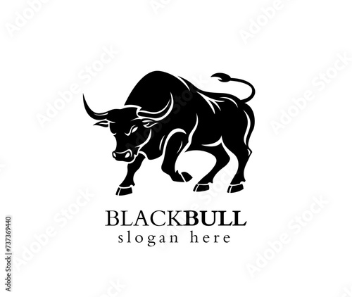Black Bull logo vector illustration 