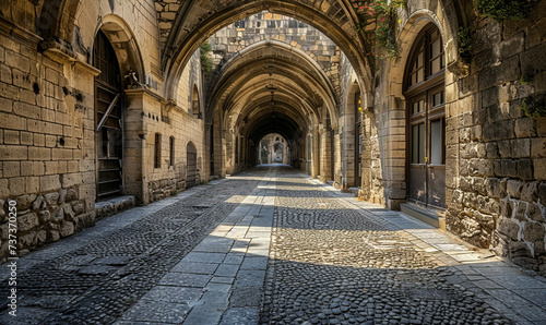 edieval arched street in the old town